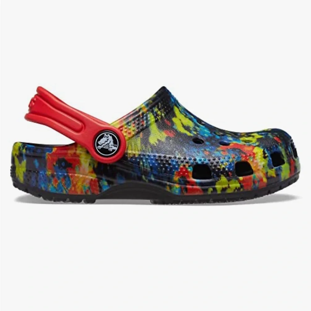 CROCS Kids Colorful Water Shoes with Red Strap